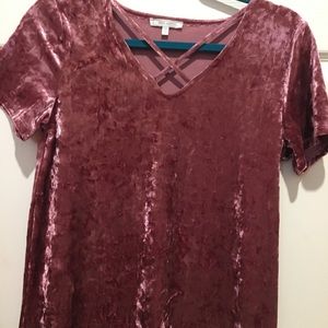 Mauve velvet shirt